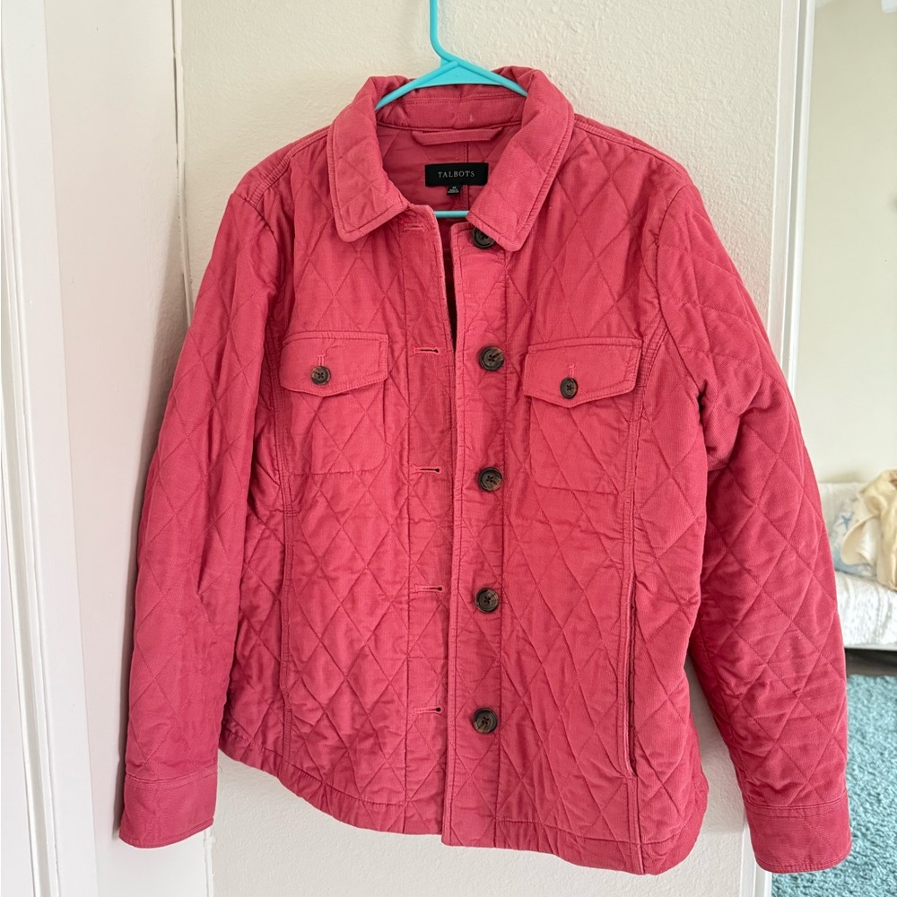 Talbots Quilted Cotton Jacket Pink Rose | Size M | 100% Cotton